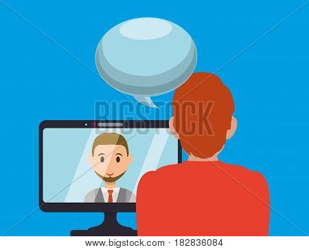 Digital communication technology icon vector illustration graphic design