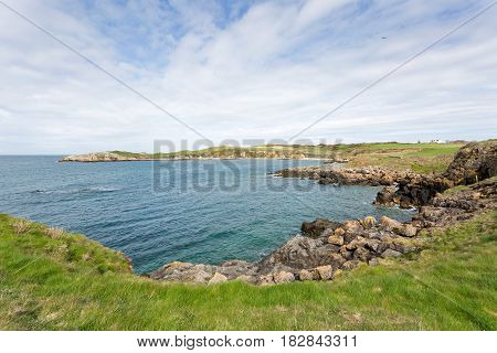 Rocky bays close to Cemaes Bay in Anglesey North Wales