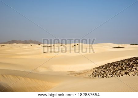 Sandy desert on the island of Boa Vista, Cape Verdi