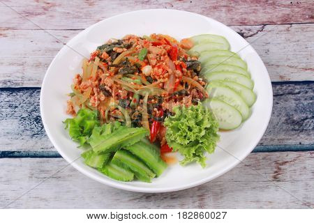 Fried Spicy Basil With Minced Pork .