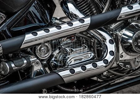 Classic motorbike at an biker meeting in german town