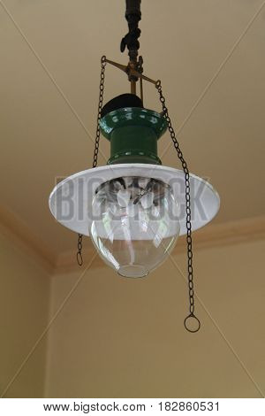 An Old Classic Gas Fuelled Ceiling Room Lamp.