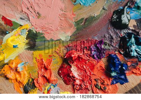 Abstract colourfull acrylic oil hand painted background.