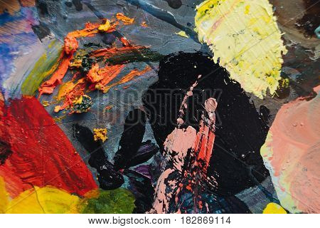 Abstract colourfull acrylic oil hand painted background.