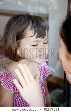 Portrait Of The Family. Meeting Relatives Through The Window