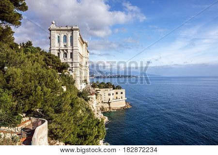 Monaco and Monte Carlo principality. Sea view Oceanographic museum building