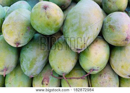 Fresh green vitamin mango in thai market