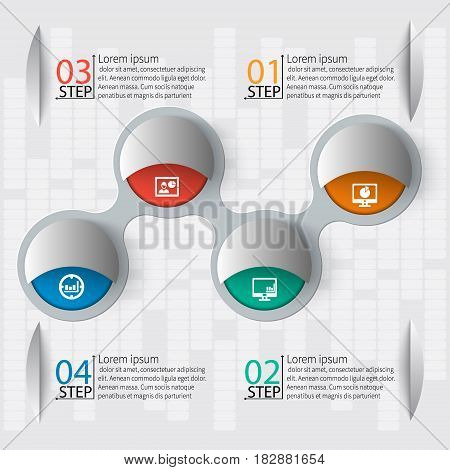 vector abstract 3d paper infographic elements.Metaball infographics