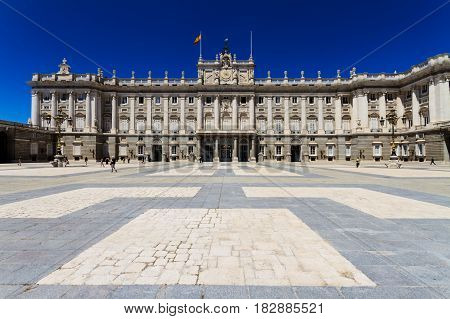 sunny day at Palacio Real Madrid Spain