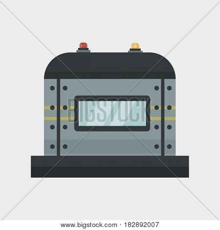 Part of machinery protection flat icon manufacturing work detail design gear mechanical equipment industry technical engine. Vector technology element engineering metallic factory tool.