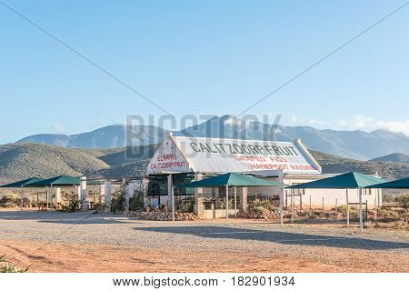 CALITZDORP SOUTH AFRICA - MARCH 25 2017: A fruit stall in Calitzdorp a small town in the Western Cape Province