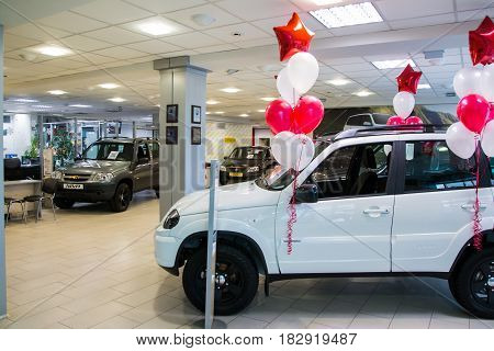 Showroom Of Dealership Chevrolet And Car In It In Kirov City In 2016
