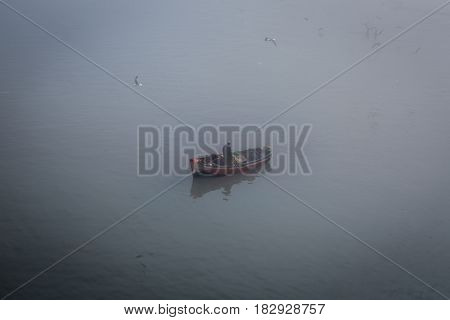 El Jadida, Morocco - March 08, 2017: Fishing Boat Under The Walls Of Fort