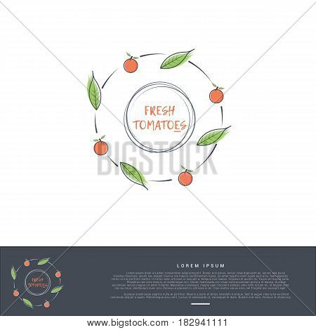 artistic thin line logo circle pattern of tomatoes
