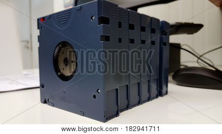 Computer backup tape for data recovery isolated