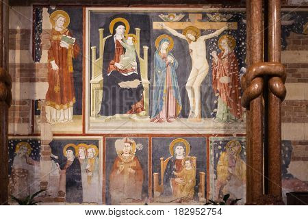 Wall-painting In Basilica Di San Zeno In Verona