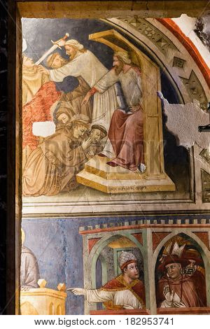 Frescoes In Chapel Alighieri In Chiesa San Fermo