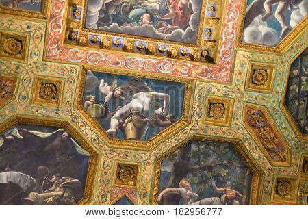 Ceiling Frescoes In Palazzo Del Te In Mantua