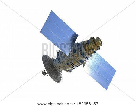 3d rendering satellite dish isolated on white