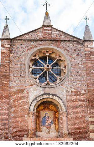 Facade Of Chiesa Di San Zeno In Oratorio In Verona