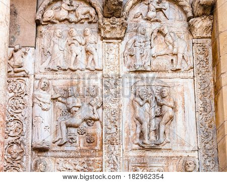 Outdoor Low Relief On Gate Of Basilica Di San Zeno