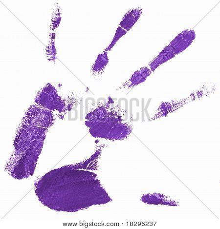 Hand-Print mit lila Farbe