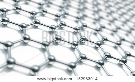 3d illusrtation of graphene molecules. Nanotechnology background illustration