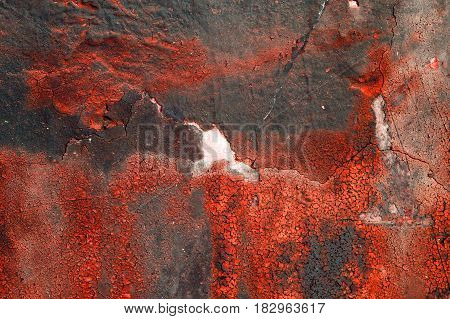 Very old red grunge wall background or texture