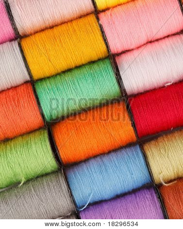 bobbins of lurex thread