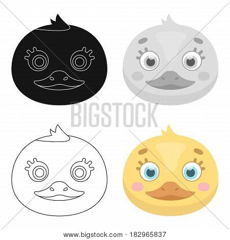 Duck muzzle icon in cartoon design isolated on white background. Animal muzzle symbol stock vector illustration.
