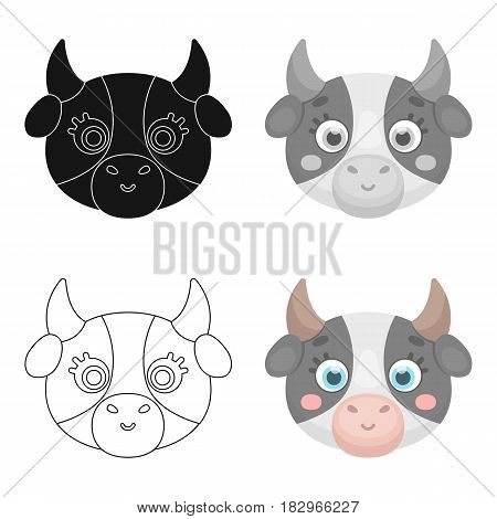 Cow muzzle icon in cartoon design isolated on white background. Animal muzzle symbol stock vector illustration.