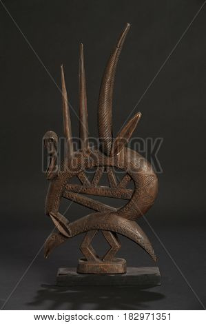 Sikasso, Mali - 14 May 2012: Wooden ceremony craft of Mali
