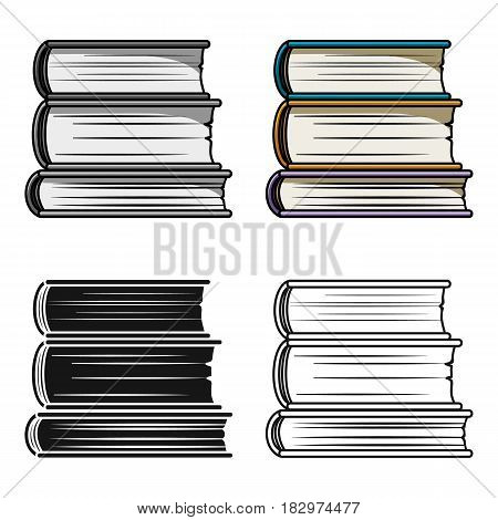 Stack of books icon in cartoon design isolated on white background. Books symbol stock vector illustration.