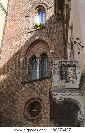 Monza (Brianza Lombardy Italy) : the medieval tower of Teodolinda built in 13th century and situated in via Lambro