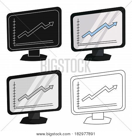 Growing graphic icon in cartoon design isolated on white background. Conference and negetiations symbol stock vector illustration.