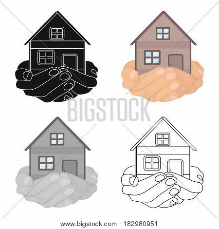 Property donation icon in cartoon design isolated on white background. Charity and donation symbol stock vector illustration.