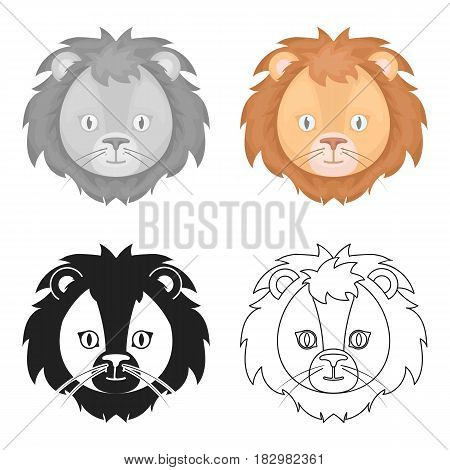Circus lion icon in cartoon style isolated on white background. Circus symbol vector illustration.