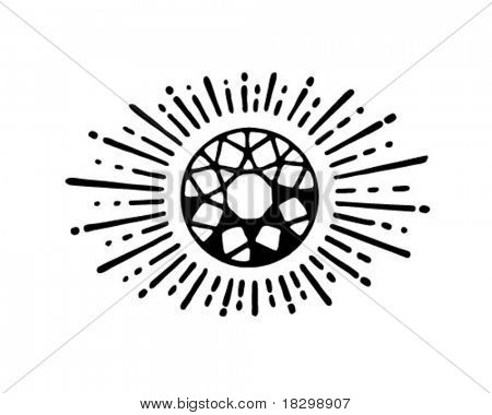 Diamant brillant - Ad rétro Art Illustration