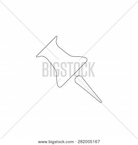 Pin. Simple Flat Vector Icon Illustration. Outline Line Symbol - Editable Stroke