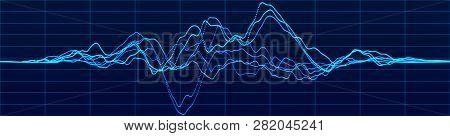 Abstract Background With Dynamic Waves. Big Data Visualization. Sound Wave Element. Technology Equal