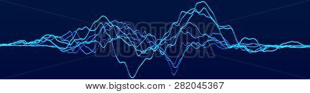 Abstract Background With Dynamic Waves. Big Data Visualization. Sound Wave Element. Technology Equal