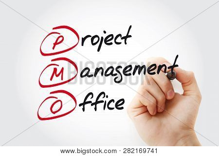 Hand Writing Pmo - Project Management Office With Marker, Acronym Business Concept