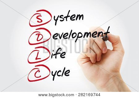 Hand Writing Sdlc - System Development Life Cycle With Marker, Acronym Business Concept