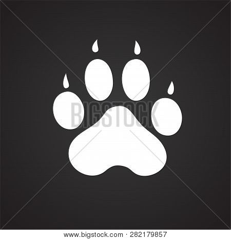 Foot Print Icon On Black Background For Graphic And Web Design, Modern Simple Vector Sign. Internet 