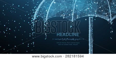 Abstract Vector Umbrella Rain Protection Concept Illustration