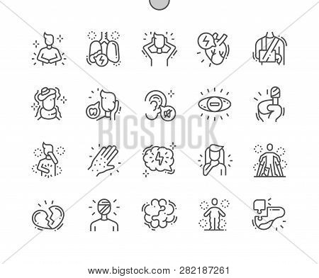 Health Issues Well-crafted Pixel Perfect Vector Thin Line Icons 30 2x Grid For Web Graphics And Apps