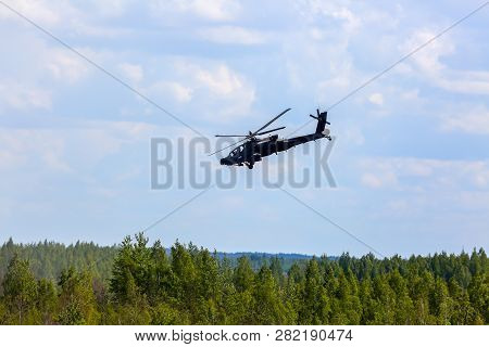 Uh-60 Blackhawk And Apache. International Military Training "saber Strike 2017", Adazi, Latvia, From
