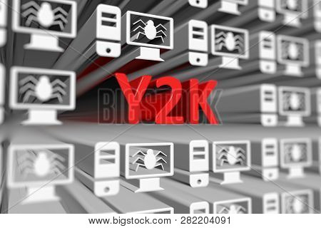 Y2k Concept Blurred Background 3d Render Illustration