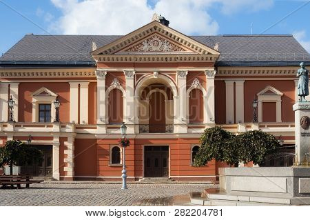 Klaipeda, Lithuania - September 22, 2018: View Of The Klaipeda Drama Theatre Building In The Histori