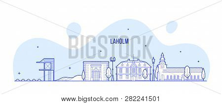 Laholm Skyline Halland County Sweden City Vector